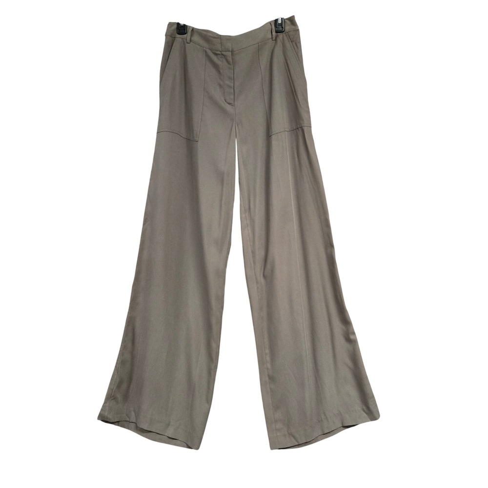 BCBGMAXAZRIA Taupe Brown Wide Leg High Rise Trouser Pants Women's Size 8